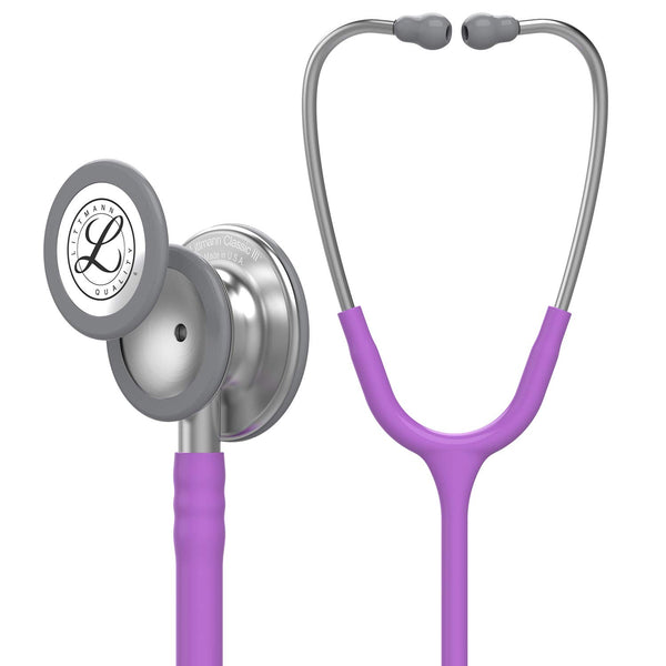 3M Littmann Classic III Monitoring Stethoscope, 5633, More Than 2X as Loud, Weighs Less, Stainless Steel Chestpiece, 27" Pearl Pink Tube