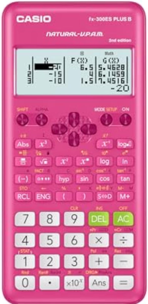Casio fx-300ES Plus 2nd Edition Scientific Calculator, 262 Functions, Natural Textbook Display, Pink